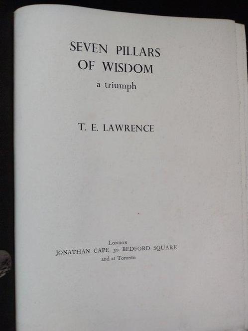 T.E. Lawrence - Seven Pillars of Wisdom. A Triumph - 1935, Antiek en Kunst, Antiek | Boeken en Bijbels
