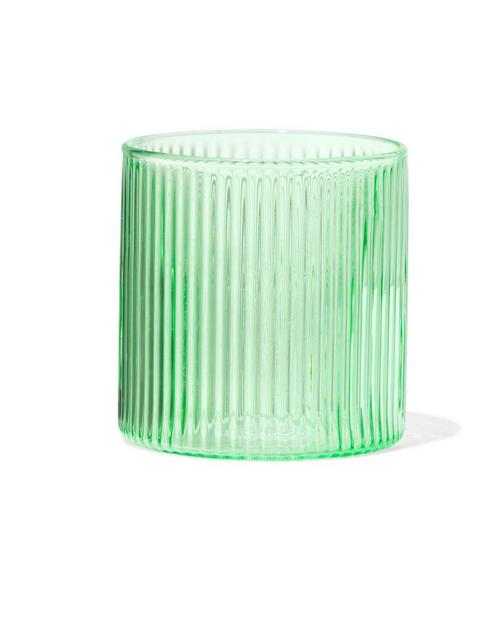 HEMA Glas voor geurkaars XS ribbel groen, Huis en Inrichting, Woonaccessoires | Kandelaars en Kaarsen, Nieuw, Verzenden