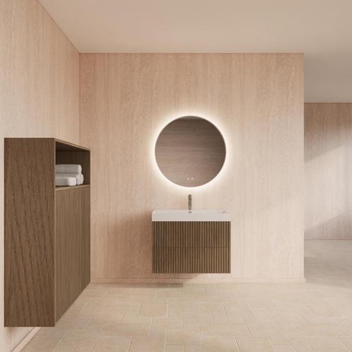 Badmeubelset BWS Hybris Ash Grey Met Wastafel 70 cm, Doe-het-zelf en Verbouw, Sanitair, Bad, Nieuw, Ophalen of Verzenden
