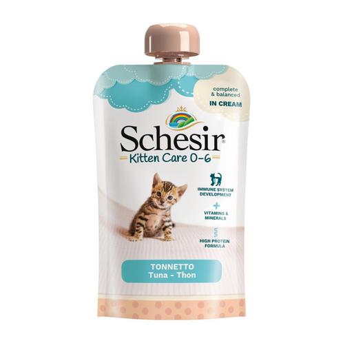 Schesir Kattenvoer Kitten 0-7 Tonijn in Cream 150 gr, Dieren en Toebehoren, Dierenvoeding, Verzenden