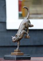 Beeld, kat van de trap - 30 cm - brons marmer, Antiek en Kunst, Kunst | Designobjecten
