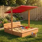 Houten Zandbak 120x120 | Rood Dak | Nieuw | Scherpe Prijs, Tuin en Terras, Zand, Ophalen of Verzenden, Nieuw, Speelzand