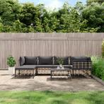 vidaXL 7-delige Loungeset met kussens poly rattan, Verzenden, Nieuw, Rotan, Loungeset