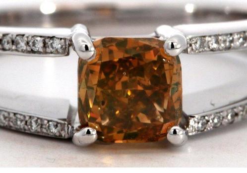 Ring - 18 karaat Witgoud - 1.55ct. tw. Geel Diamant, Sieraden, Tassen en Uiterlijk, Ringen
