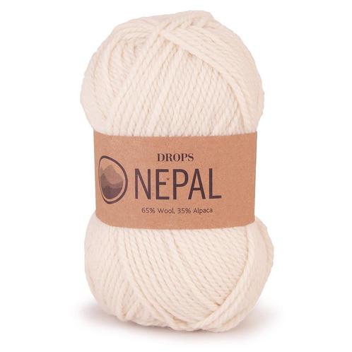 DROPS Nepal Uni Colour - 0100 naturel - Wol Garen, Hobby en Vrije tijd, Breien en Haken, Ophalen of Verzenden