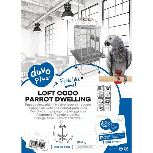 PAPEGAAIENKOOI COCO GRIJS, Dieren en Toebehoren, Vogels | Hokken en Kooien, Nieuw, Metaal, Verzenden