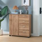 [en.casa] Halmeubel Döbritz 84x80x28 cm eikenkleurig, Huis en Inrichting, Verzenden, Nieuw