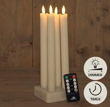 Actie led-kaarsen - oplaadbaar ivoor set van 4 met, Huis en Inrichting, Woonaccessoires | Kunstplanten en Kunstbloemen, Nieuw