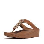 -5% FitFlop  FitFlop Fino crystal-chain leather toe-post san, Kleding | Dames, Schoenen, Verzenden, Nieuw, Bruin