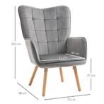 TRUUSK Fauteuil In Retro-design, Leesfauteuil, Fluwelen Look, Huis en Inrichting, Verzenden, Nieuw