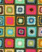 Tricot Katoen Crochet Print Vierkanten, Nieuw, Overige kleuren
