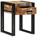 vidaXL Bijzettafel met lade 40x40x50 cm massief gerecycled, Huis en Inrichting, Tafels | Bijzettafels, Verzenden, Nieuw