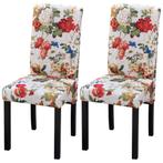 vidaXL Eetkamerstoelen 2 st stof meerkleurig, Huis en Inrichting, Stoelen, Verzenden, Nieuw