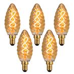 Bundelpakket LED Filament kaars lamp 2W Ribbel E14 5 stuks, Ophalen of Verzenden, Nieuw