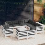 vidaXL 12-delige Loungeset met kussens massief grenenhout, Tuin en Terras, Verzenden, Nieuw, Loungeset