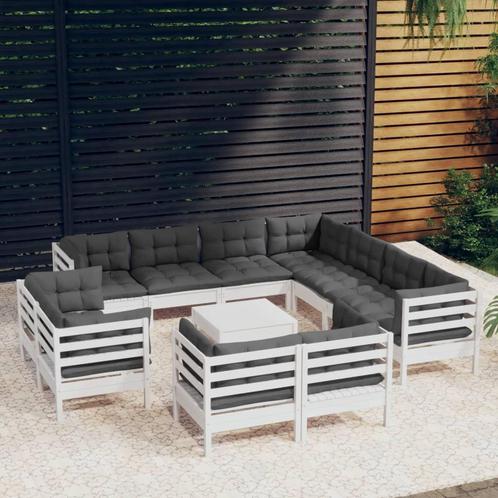 vidaXL 12-delige Loungeset met kussens massief grenenhout, Tuin en Terras, Tuinsets en Loungesets, Loungeset, Nieuw, Verzenden