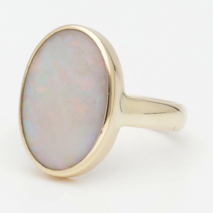 Ring - 14 karaat Geel goud Opaal, Sieraden, Tassen en Uiterlijk, Ringen