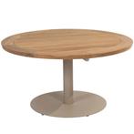 Saba low dining teak tafel 130 Ø cm met latte onderstel, Tuin en Terras, Ophalen of Verzenden, Nieuw