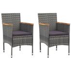 vidaXL Tuinstoelen 2 st poly rattan grijs, Verzenden, Nieuw, Rotan
