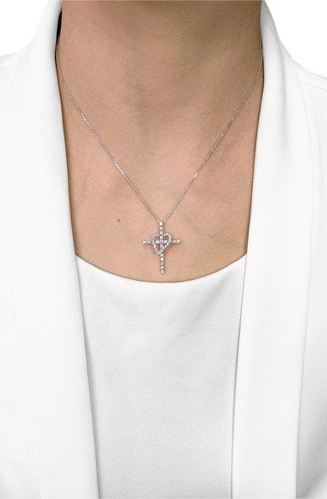Halsketting - 18 karaat Witgoud - 0.60ct. tw. Diamant, Sieraden, Tassen en Uiterlijk, Kettingen