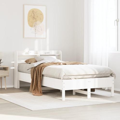 vidaXL Bedframe zonder matras massief grenenhout wit 75x190, Huis en Inrichting, Slaapkamer | Bedden, Wit, Nieuw, Hout, Eenpersoons