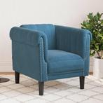 vidaXL Fauteuil fluweel blauw, Huis en Inrichting, Verzenden, Nieuw, Eenpersoons, Stof