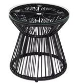 Ronde Bistrotafel 40 cm – Glazen Blad & Rotan Frame Buiten, Huis en Inrichting, Verzenden, Nieuw