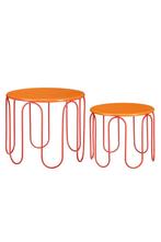 2dekans | Mica Decorations metale zijtafel - Oranje - 2, Huis en Inrichting, Tafels | Salontafels, Ophalen of Verzenden, Gebruikt