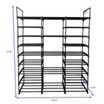 Schoenenrek | Schoenenkast | Opbergkast | 129x31x158 | Zwart, Verzenden, Nieuw