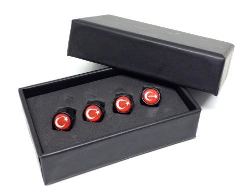 Ventieldopjes met de vlag van Turkije in cadeau-verpakking., Auto diversen, Tuning en Styling