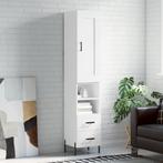 vidaXL buffetkast 34,5x34x180 cm bewerkt hout wit, Huis en Inrichting, Kasten | Buffetkasten, Minder dan 50 cm, Verzenden, Nieuw