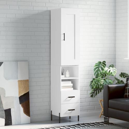 vidaXL buffetkast 34,5x34x180 cm bewerkt hout wit, Huis en Inrichting, Kasten | Buffetkasten, 25 tot 50 cm, Nieuw, Overige houtsoorten