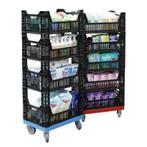 Magazijnbakken, bakkenset, stapelkratten, plastic dozen, 40 tot 60 cm, Verzenden, 50 tot 75 cm, 50 cm of meer