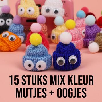15x Creatieve Mutsjes met Oogjes – Mix Kleur DIY beschikbaar voor biedingen