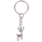 Sleutelhanger - Zilverkleurige Sleutelring - Hangertje Hert, Verzamelen, Ophalen of Verzenden, Nieuw