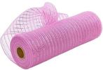 Decomesh metallic roze 26 cm rol 9 meter voor kransen en, Ophalen of Verzenden, Nieuw