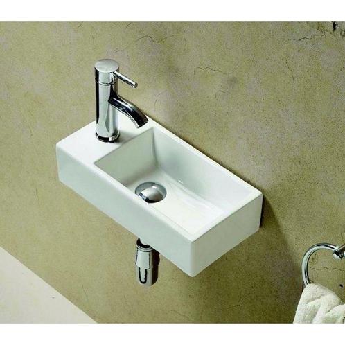 Fontein Sanilux Pax 40.5x20x10.5cm Keramiek Wit (Kraangat, Doe-het-zelf en Verbouw, Sanitair, Overige typen, Nieuw, Ophalen of Verzenden