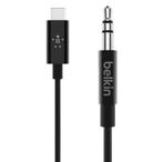 Belkin USB C naar 3,5 mm kabel 0,9 m zwart, Ophalen of Verzenden, Zo goed als nieuw