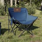 vidaXL Campingstoelen 2 st met vakje inklapbaar blauw, Tuin en Terras, Tuinstoelen, Verzenden, Nieuw, Metaal