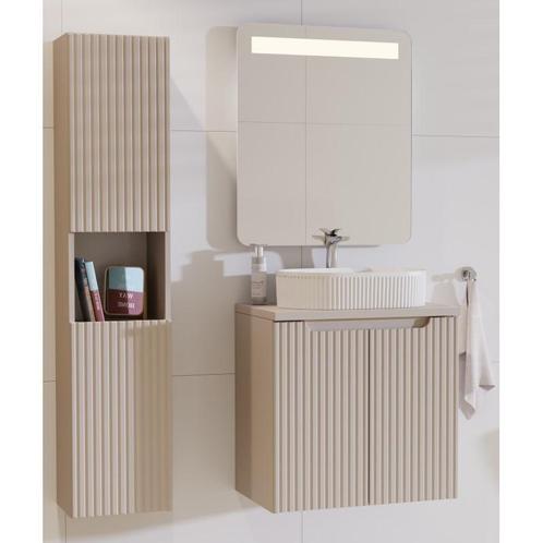 Badkamermeubel Solerno Compact Uno Taupe 60CM, Huis en Inrichting, Badkamer | Badkamermeubels, Nieuw, Ophalen of Verzenden