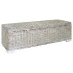 vidaXL Opbergbox 110 cm natuurlijk kubu rattan & massief, Verzenden, Nieuw