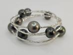 Armband - 18 karaat Witgoud - 9x10mm Tahitiaanse parels, Nieuw