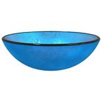 Blauwe Glazen Wasbak 42cm - Tweedekansje - Stijlvol & Duu..., Doe-het-zelf en Verbouw, Sanitair, Ophalen of Verzenden, Nieuw, Glas