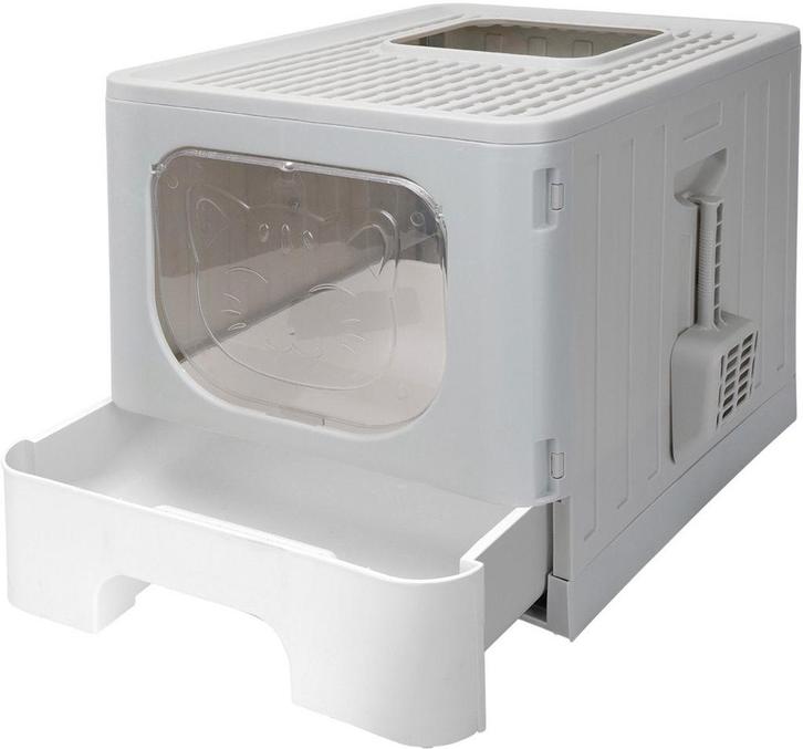 Kattenbak - Kattentoilet - 48x38x38 cm - Grijs - Nobleza, Dieren en Toebehoren, Overige Dieren-accessoires, Nieuw, Verzenden