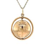 Gouden vintage wereldbol hanger 14 krt, Ophalen of Verzenden, Nieuw