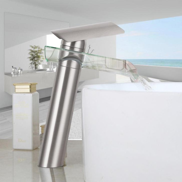 Waterval kraan Regina deluxe geborsteld nikkel, Doe-het-zelf en Verbouw, Sanitair, Nieuw, Verzenden