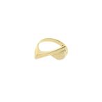 Gouden fantasie ring (gouden ring, geelgoud, damesring), Gebruikt, Overige kleuren, Ophalen of Verzenden, 17 tot 18