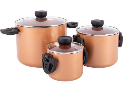 Bo-Camp Slauson - Pannenset - 3-Delig - Keramische coating -, Huis en Inrichting, Woonaccessoires | Overige, Zo goed als nieuw
