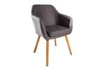 Design armleuningstoel SUPREME vintage grijs met massief, Huis en Inrichting, Stoelen, Ophalen of Verzenden, Nieuw