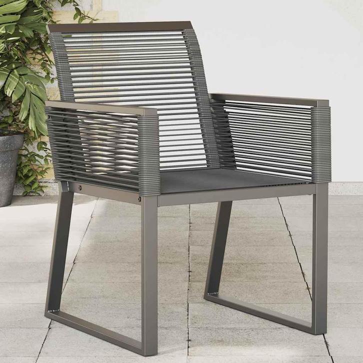 vidaXL Tuinstoelen 4 st poly rattan zwart, Tuin en Terras, Tuinstoelen, Nieuw, Rotan, Verzenden